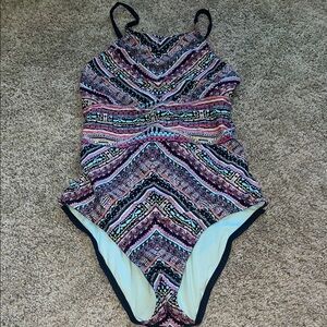 Mossimo Supply Co. Multicolor Patterned One Piece Swimsuit
